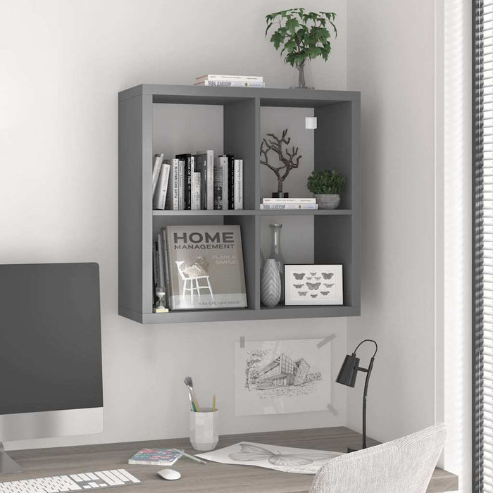 Raft cubic de perete, gri, 69,5x29,5x69,5 cm, MDF WALTI