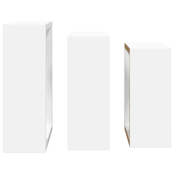 Rafturi cub de perete, 3 buc., alb, MDF - WALTI WALTI