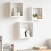 Rafturi cub de perete, 3 buc., alb, MDF - WALTI WALTI