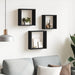 Rafturi cub de perete, 3 buc., negru, MDF - WALTI WALTI