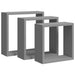 Rafturi cub de perete, 3 buc., gri, MDF - WALTI WALTI