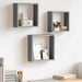 Rafturi cub de perete, 3 buc., gri, MDF - WALTI WALTI