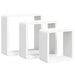 Rafturi de perete cub, 3 buc., alb, MDF - WALTI WALTI
