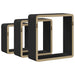 Rafturi de perete cub, 3 buc., negru, MDF - WALTI WALTI