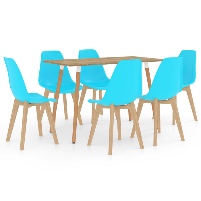 Set mobilier de bucătărie, 7 piese, albastru WALTI