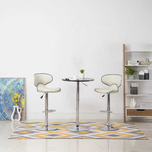 Scaune de bar, 2 buc., crem, piele ecologică - WALTI WALTI