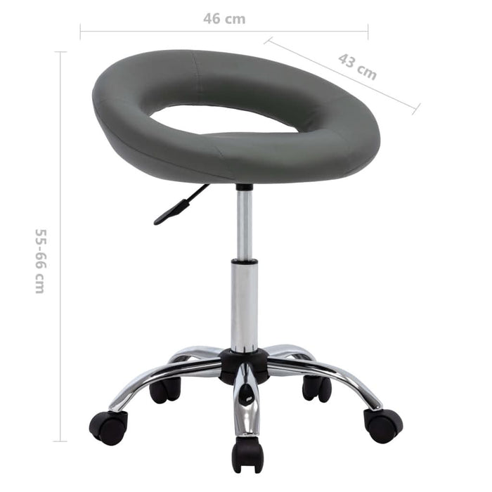Scaun de lucru pivotant, gri, piele ecologică - WALTI WALTI