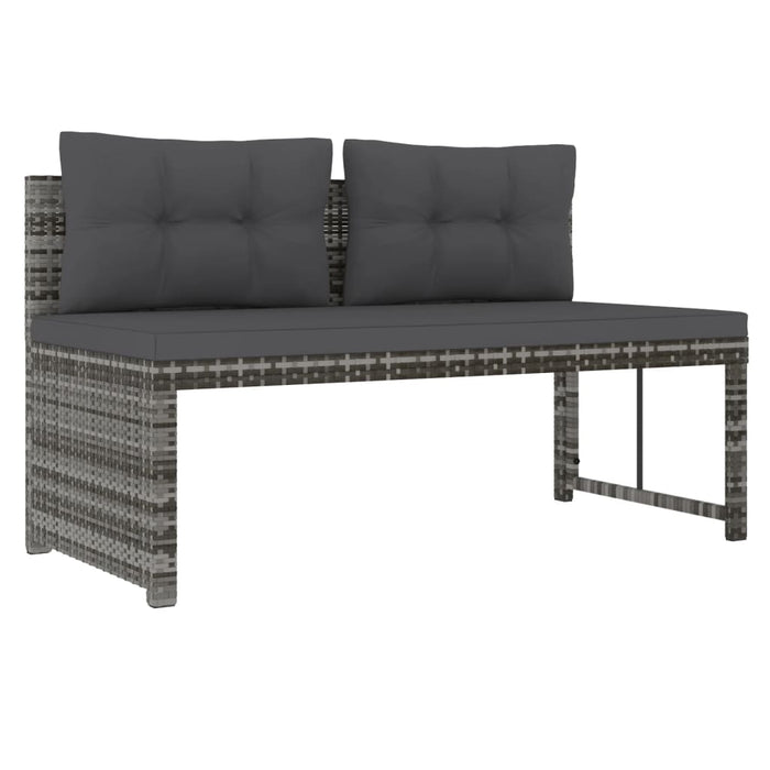 Set mobilier de grădină cu perne, 4 piese, gri, poliratan - WALTI WALTI