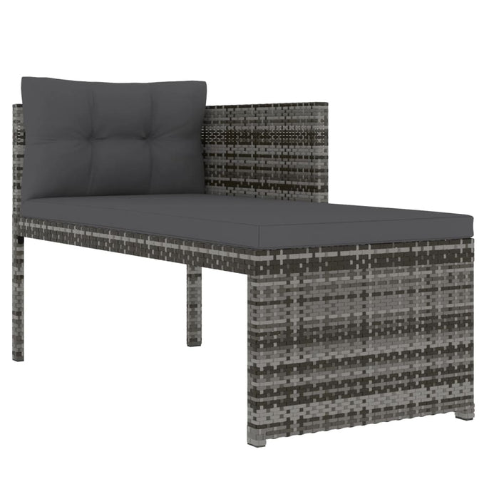 Set mobilier de grădină cu perne, 4 piese, gri, poliratan - WALTI WALTI