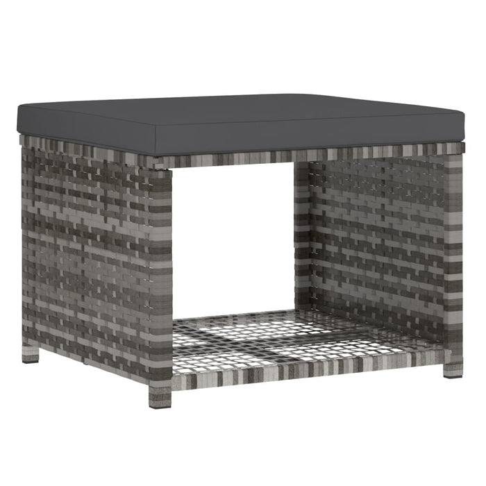 Set mobilier de grădină cu perne, 4 piese, gri, poliratan - WALTI WALTI