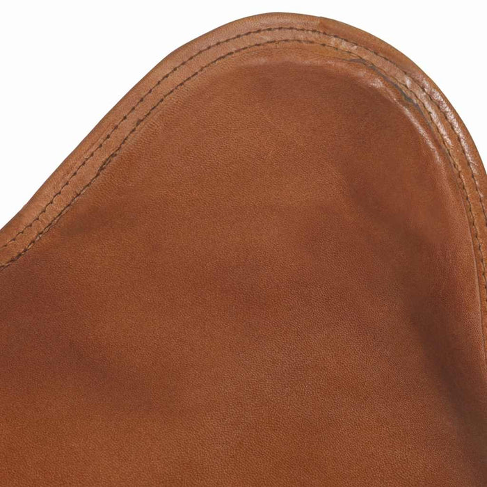 Scaun pliabil tip fluture, maro, piele naturală WALTI