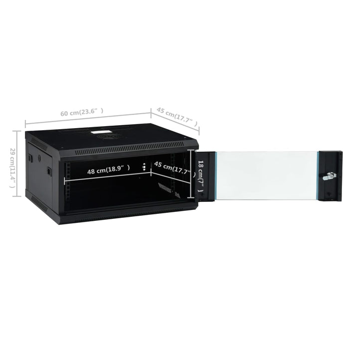 Dulap de server montat pe perete 4U, 19" IP20 600x450x285 mm - WALTI WALTI