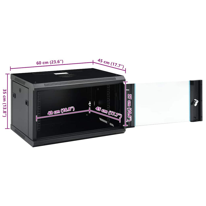 Dulap de server, montare pe perete, 6U, 19" IP20 600x450x350 mm WALTI