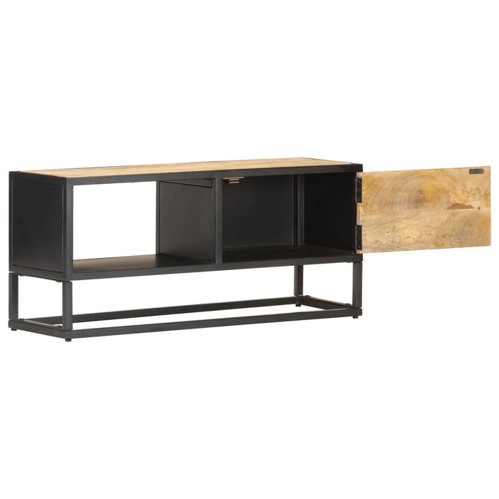 Comodă TV cu ușă sculpată, 90 x 30 x 40 cm, lemn de mango brut - WALTI WALTI