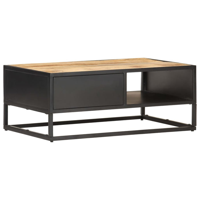 Măsuță de cafea cu ușă sculptată 90x55x 36 cm lemn mango brut - WALTI WALTI