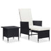 Set mobilier de grădină cu perne, 2 piese, negru, poliratan - WALTI WALTI