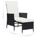 Set mobilier de grădină cu perne, 2 piese, negru, poliratan - WALTI WALTI