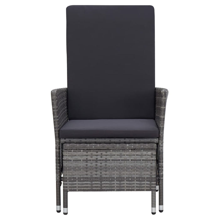 Set mobilier de grădină cu perne, 2 piese, gri, poliratan - WALTI WALTI