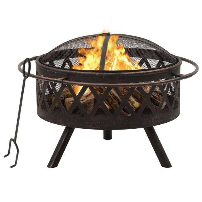 Vatră de foc rustică, cu vătrai, 76 cm, oțel, XXL - WALTI WALTI