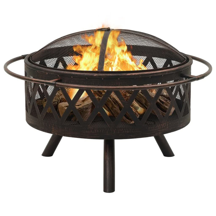 Vatră de foc rustică, cu vătrai, 76 cm, oțel, XXL - WALTI WALTI
