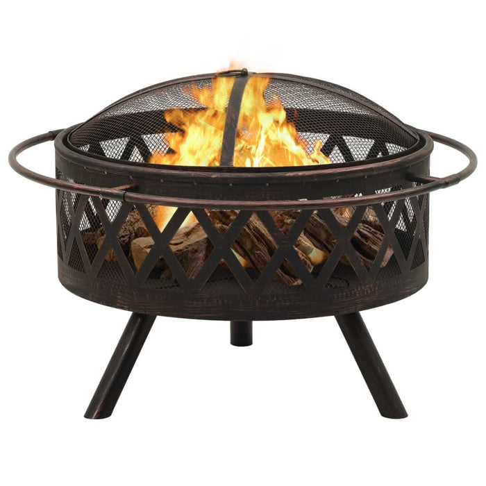 Vatră de foc rustică, cu vătrai, 76 cm, oțel, XXL - WALTI WALTI