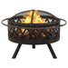 Vatră de foc rustică, cu vătrai, 76 cm, oțel, XXL - WALTI WALTI