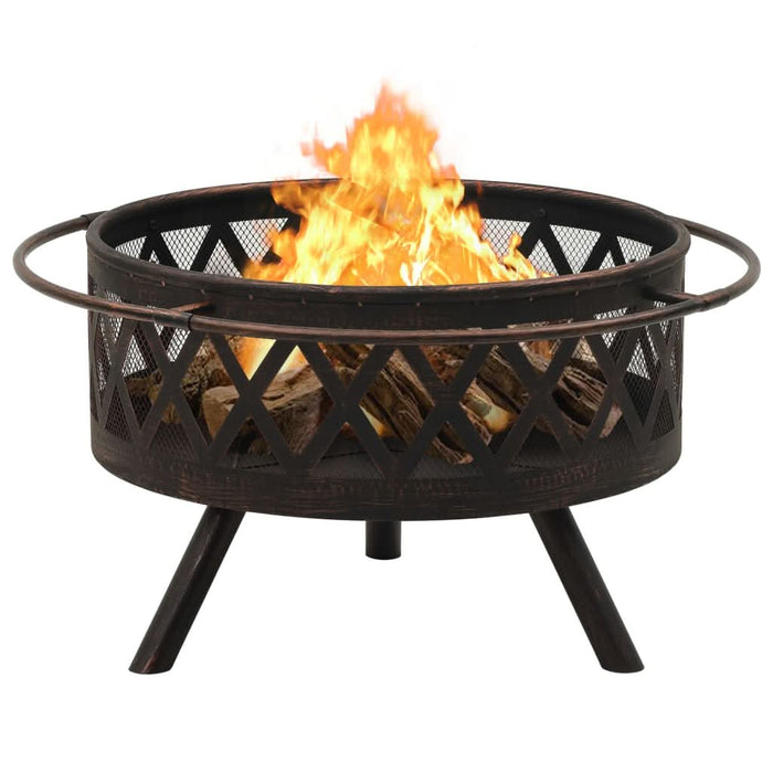 Vatră de foc rustică, cu vătrai, 76 cm, oțel, XXL - WALTI WALTI