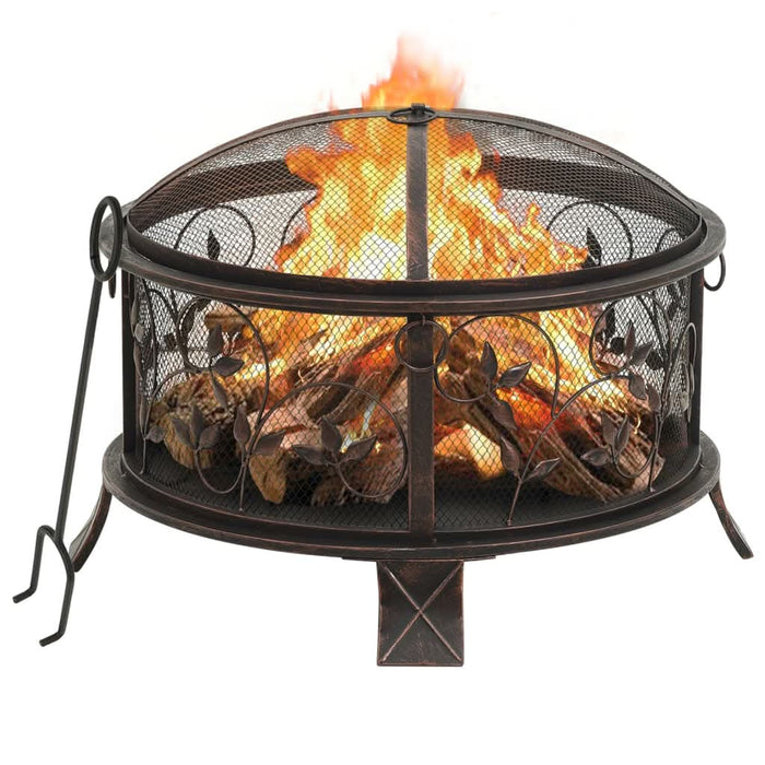 Vatră de foc rustică, cu vătrai, 67,5 cm, oțel, XXL - WALTI WALTI