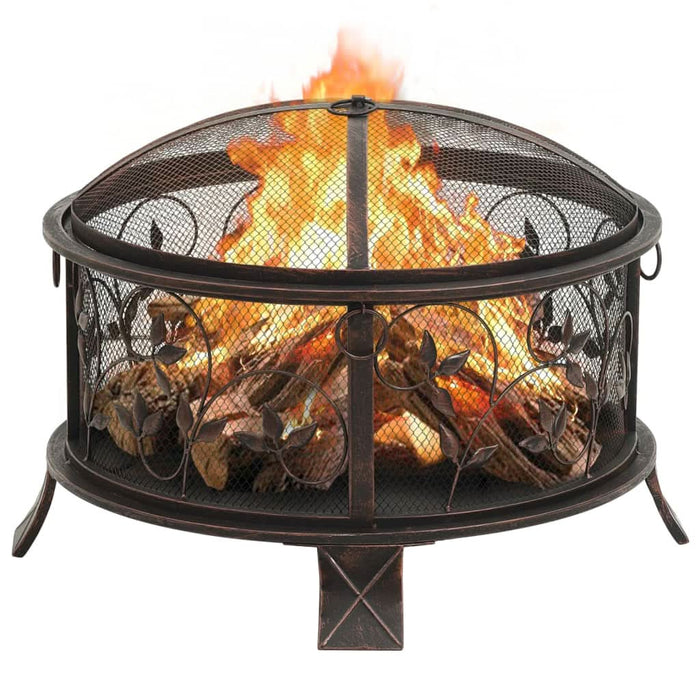 Vatră de foc rustică, cu vătrai, 67,5 cm, oțel, XXL - WALTI WALTI