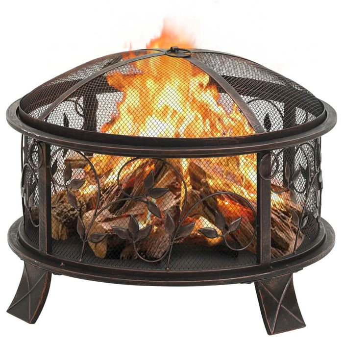 Vatră de foc rustică, cu vătrai, 67,5 cm, oțel, XXL - WALTI WALTI