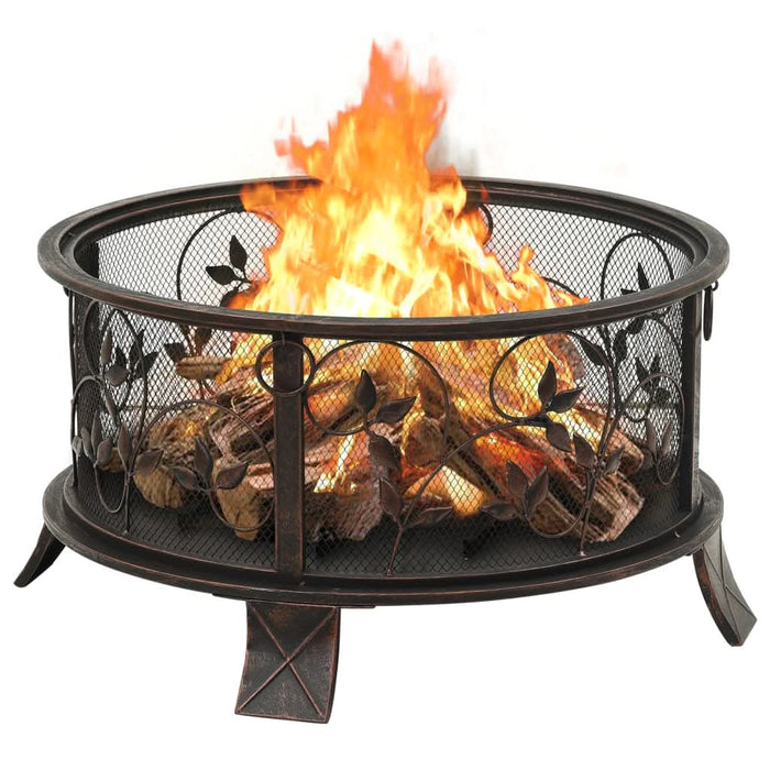 Vatră de foc rustică, cu vătrai, 67,5 cm, oțel, XXL - WALTI WALTI