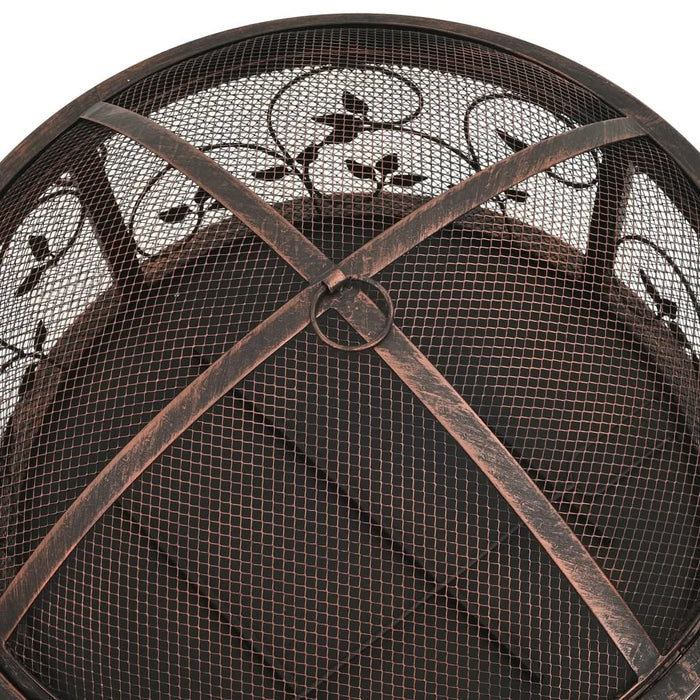 Vatră de foc rustică, cu vătrai, 67,5 cm, oțel, XXL - WALTI WALTI