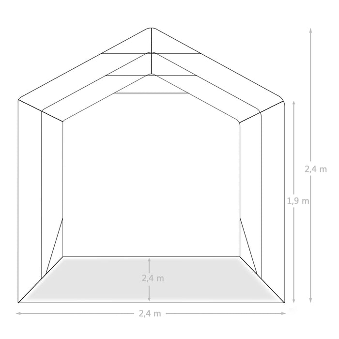 Cort de garaj, verde, 2,4 x 2,4 m, PVC - WALTI WALTI