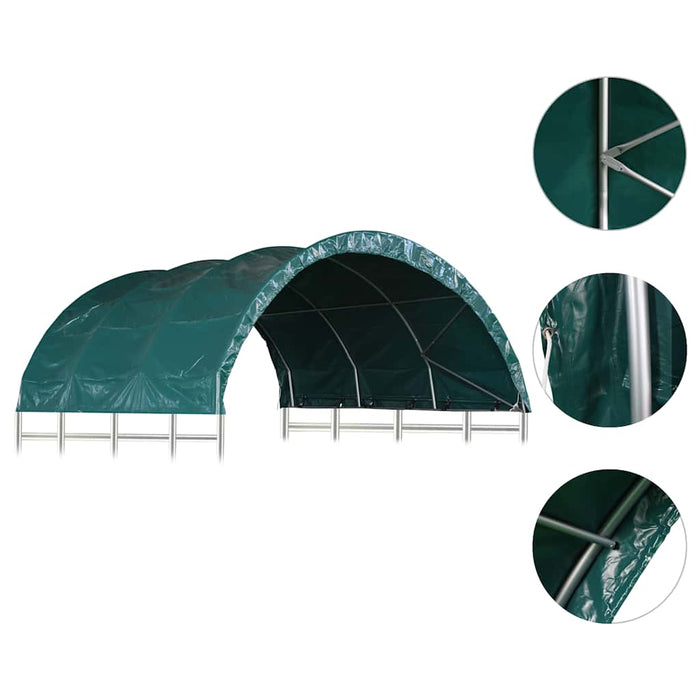 Cort pentru animale, verde, 3,7x3,7 m, PVC - WALTI WALTI