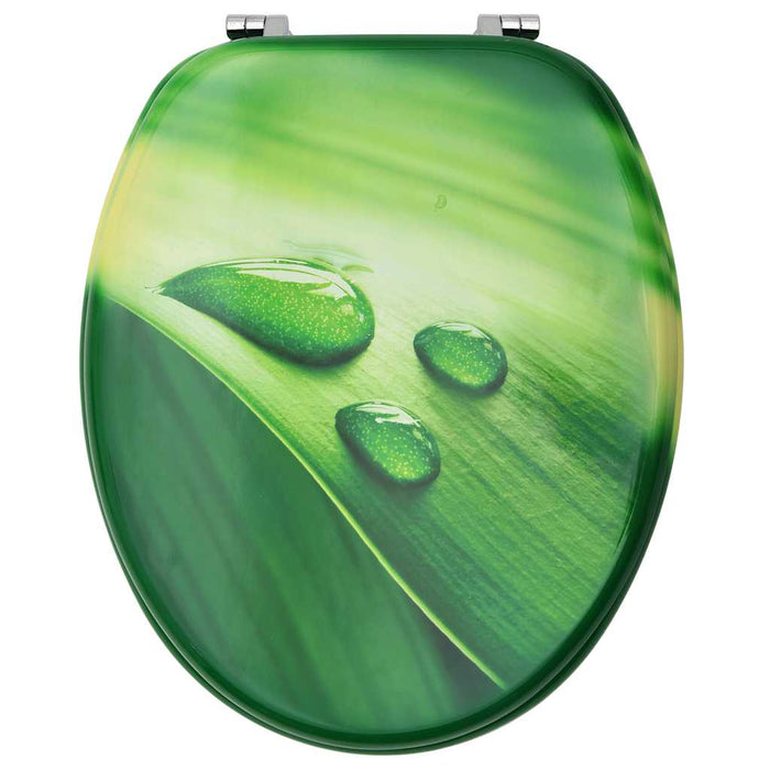 Scaune WC cu capac, 2 buc., MDF, verde, model stropi de apă - WALTI WALTI