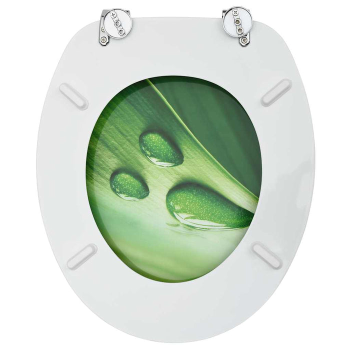 Scaune WC cu capac, 2 buc., MDF, verde, model stropi de apă - WALTI WALTI