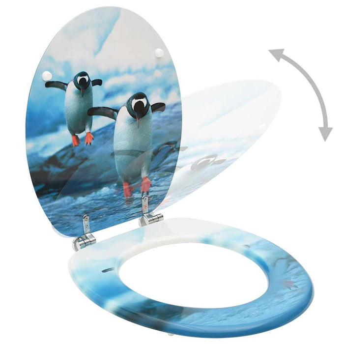 Scaune WC cu capac, 2 buc., MDF, model pinguin - WALTI WALTI