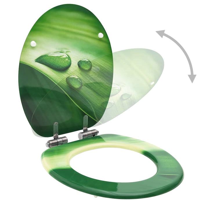 Scaune WC capac silențios, 2 buc., verde, MDF, model stropi - WALTI WALTI