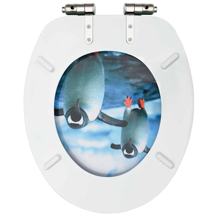 Scaune WC, capac silențios, 2 buc., MDF, model pinguini - WALTI WALTI