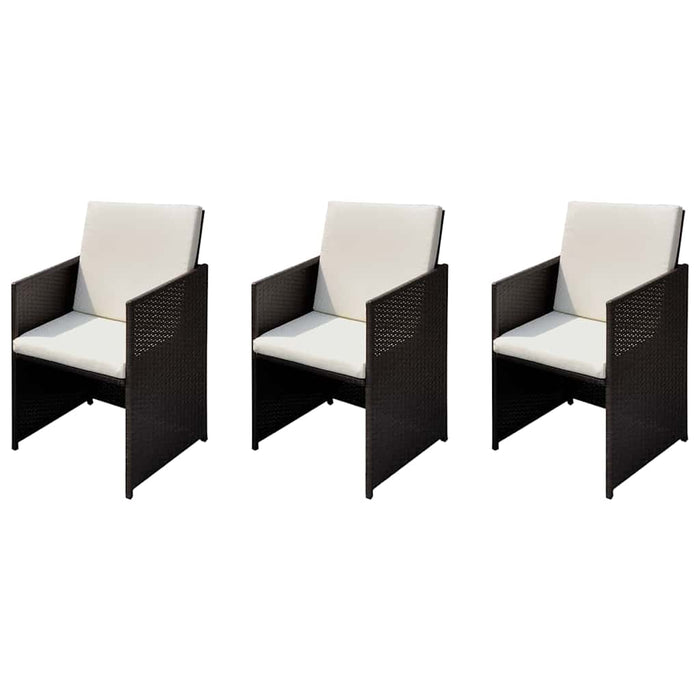Scaune de grădină 3 pcs Maro 56 x 52 x 87 cm Rattan poli - WALTI WALTI