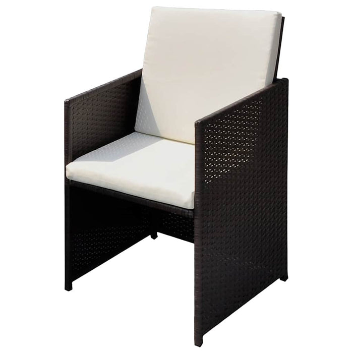 Scaune de grădină 3 pcs Maro 56 x 52 x 87 cm Rattan poli - WALTI WALTI
