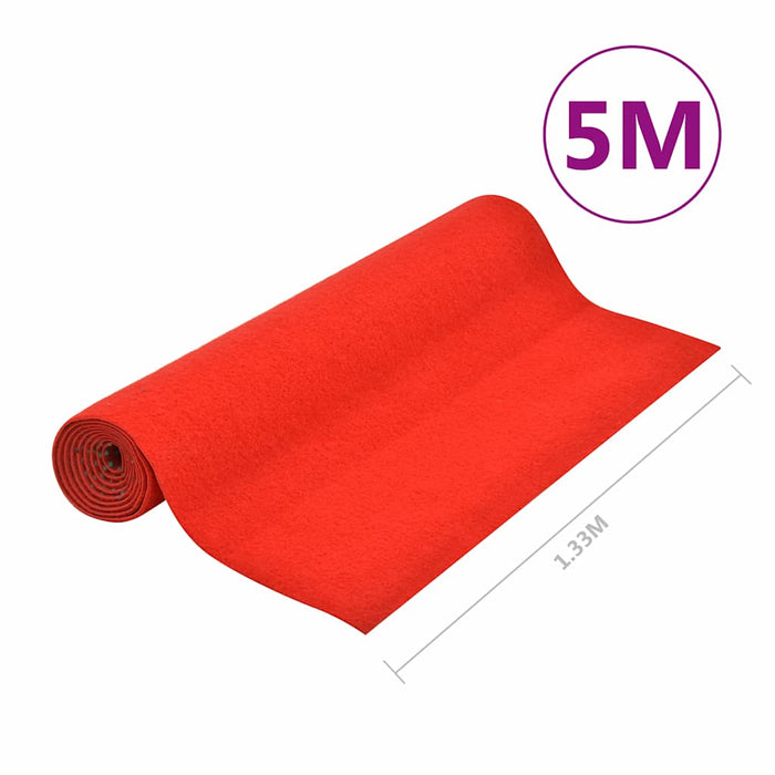 Gazon artificial cu crampoane, roșu, 5x1,33 m WALTI