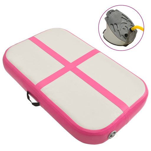 Saltea gimnastică gonflabilă cu pompă roz 60x100x10 cm PVC - WALTI WALTI