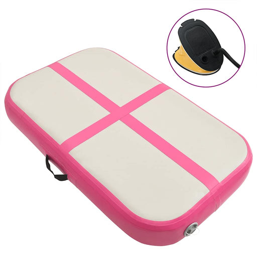 Saltea gimnastică gonflabilă cu pompă, roz, 60x100x15 cm, PVC - WALTI WALTI
