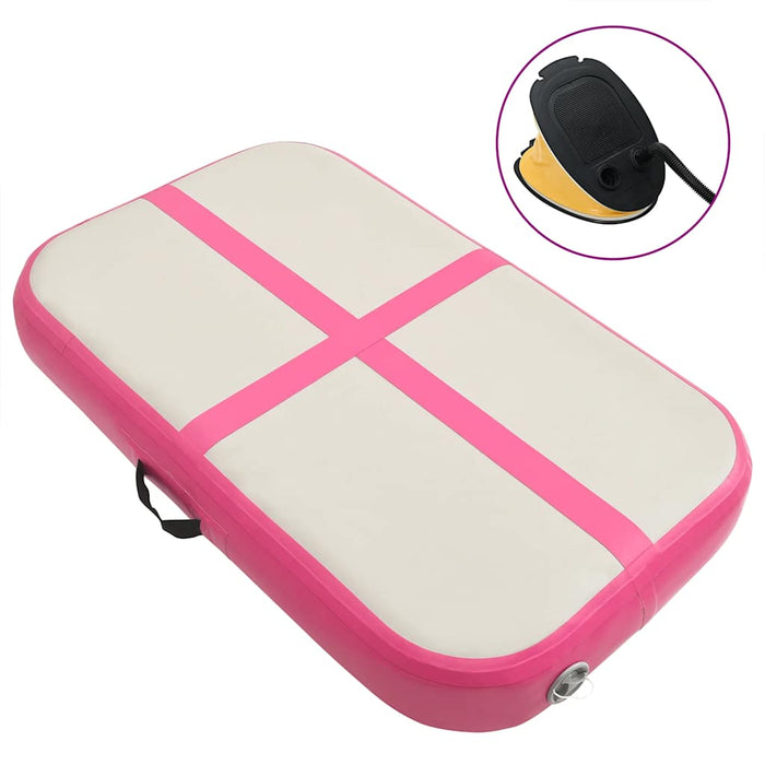 Saltea gimnastică gonflabilă cu pompă, roz, 60x100x15 cm, PVC - WALTI WALTI