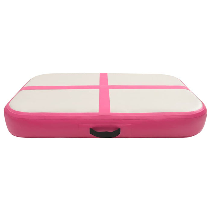 Saltea gimnastică gonflabilă cu pompă, roz, 60x100x15 cm, PVC - WALTI WALTI
