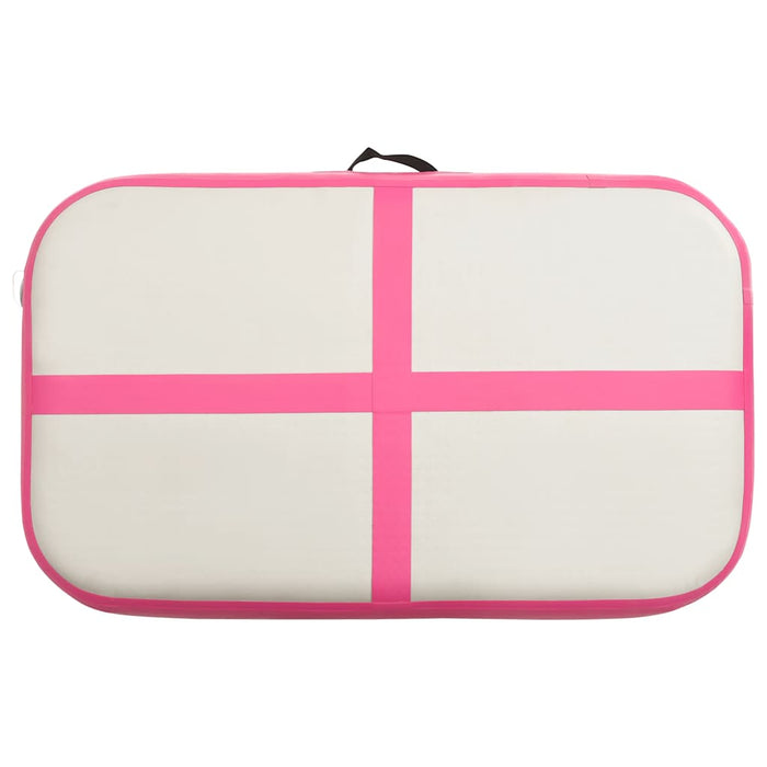 Saltea gimnastică gonflabilă cu pompă, roz, 60x100x15 cm, PVC - WALTI WALTI