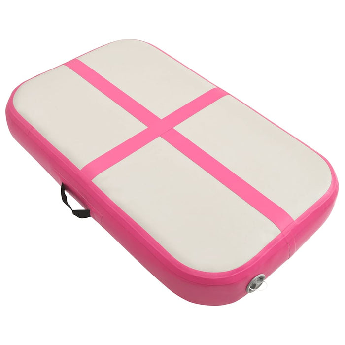 Saltea gimnastică gonflabilă cu pompă roz 600x100x20 cm PVC WALTI