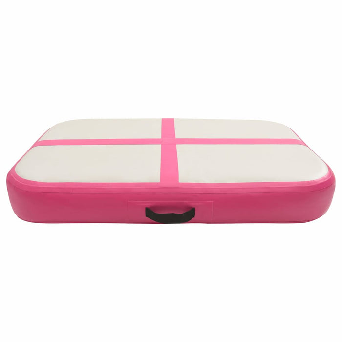 Saltea gimnastică gonflabilă cu pompă roz 600x100x20 cm PVC WALTI