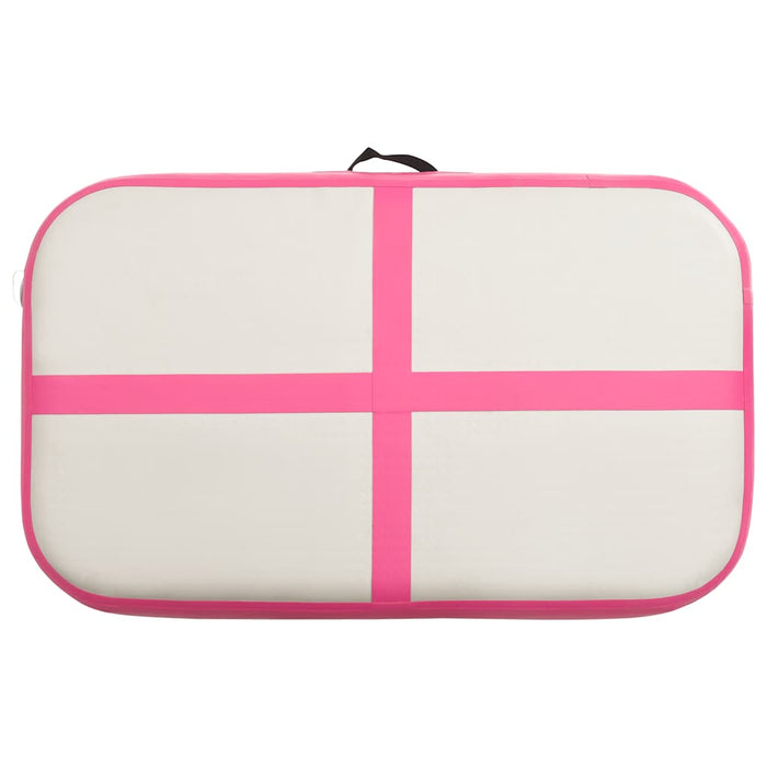 Saltea gimnastică gonflabilă cu pompă roz 600x100x20 cm PVC WALTI